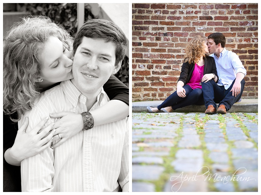 downtown charleston engagement pineapple fountain