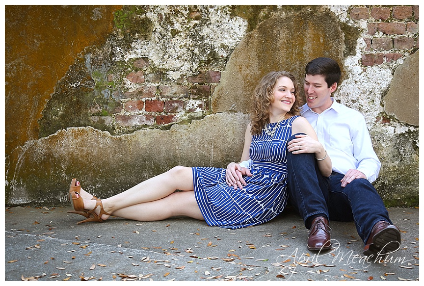 downtown charleston engagement pineapple fountain