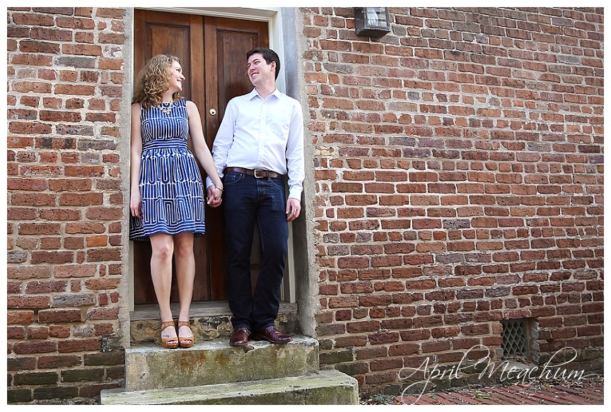 downtown charleston engagement pineapple fountain